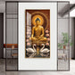 Meditating Budha With Swarn Glass Finish Vertical Wall Art