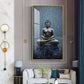 Sacred Budha Meditation Glass Finish Vertical Wall Art