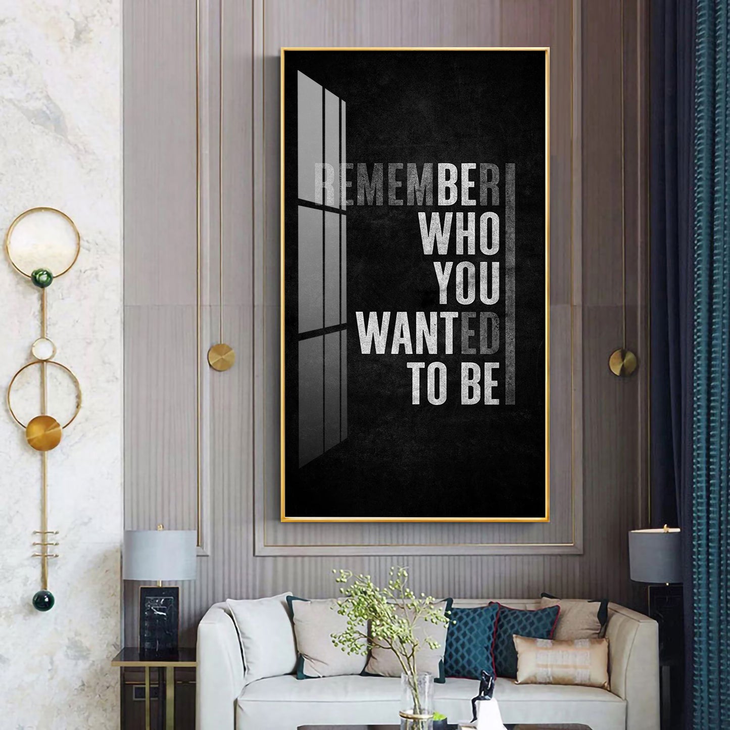Remember Who You Wanted To Be Motivational Glass Finish Vertical Wall Art