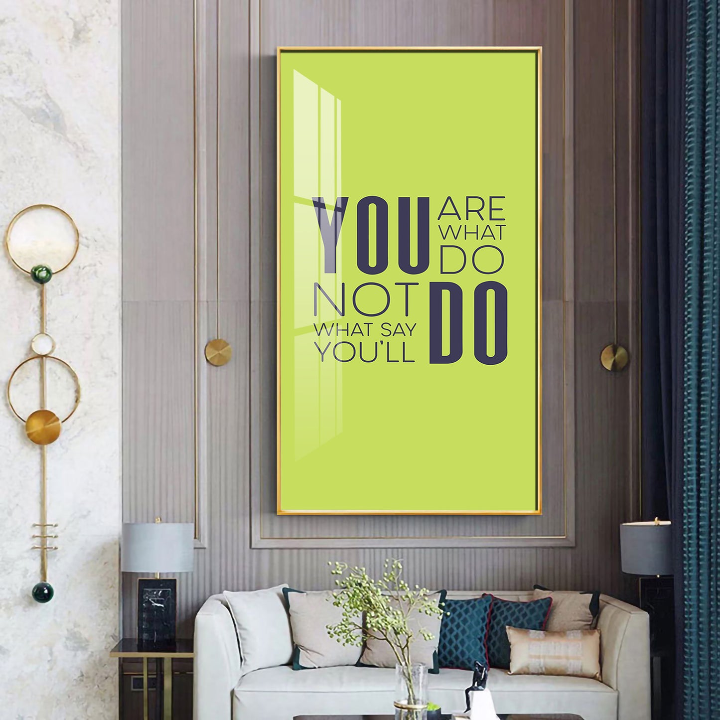 Do More Say Less Motivational Glass Finish Vertical Wall Art