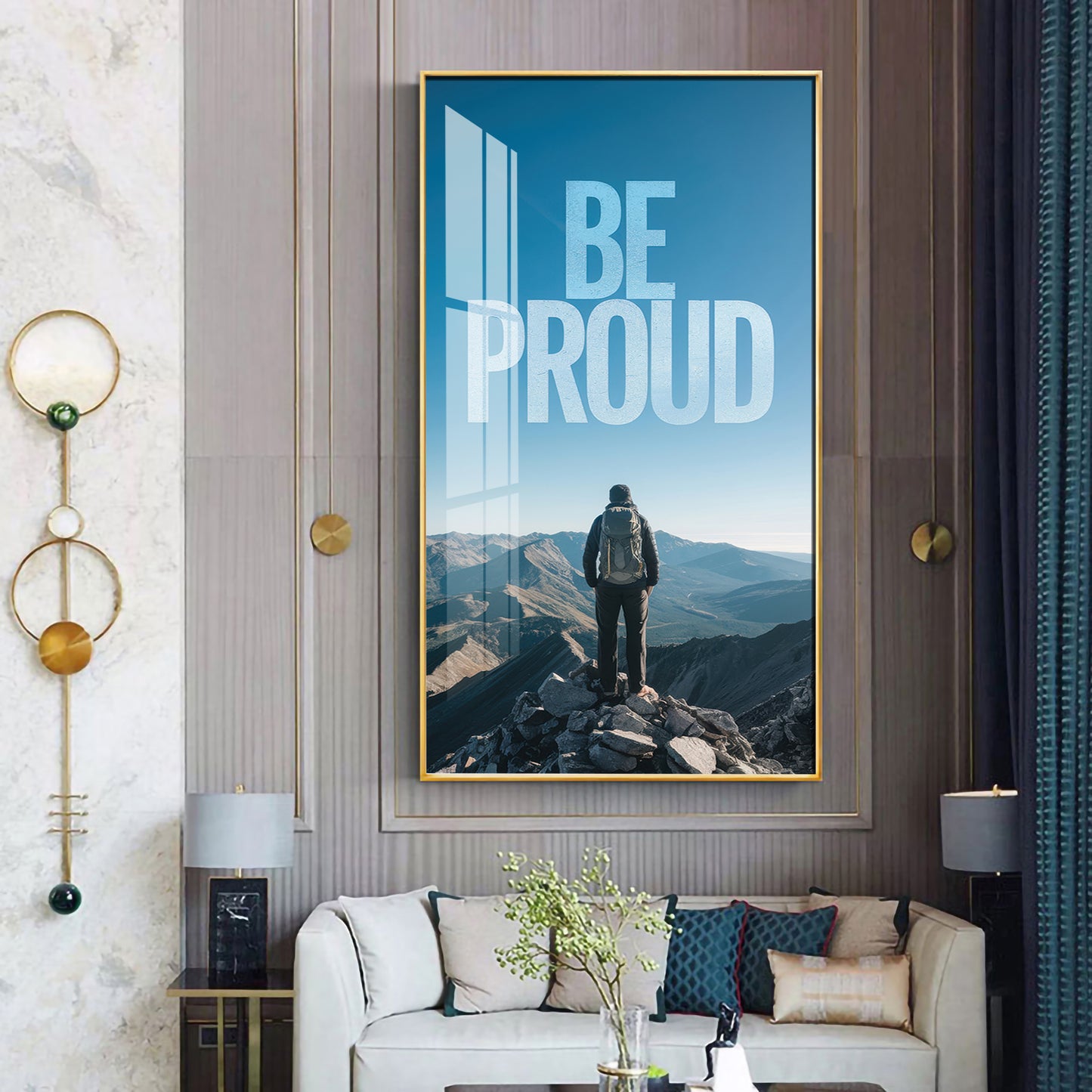 Be Proud Motivational Glass Finish Vertical Wall Art