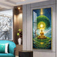Meditating Buddha In Nature Glass Finish Vertical Wall Art