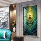 Surreal Energy Of Budha Glass Finish Vertical Wall Art