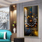 Surreal Black Flower Glass Finish Vertical Wall Art