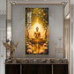 Budha's Aura Enligtning Glass Finish Vertical Wall Art