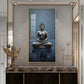 Sacred Budha Meditation Glass Finish Vertical Wall Art