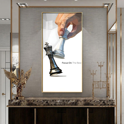 Focus On The Best Motivational Glass Finish Vertical Wall Art
