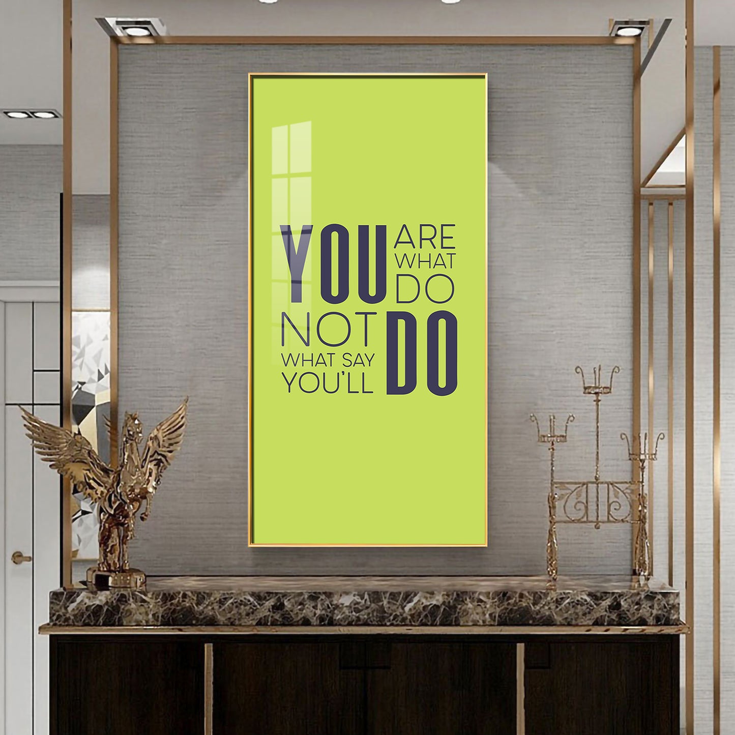 Do More Say Less Motivational Glass Finish Vertical Wall Art