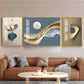 White Pearl Glass Finish Wall Art (Set Of 3)
