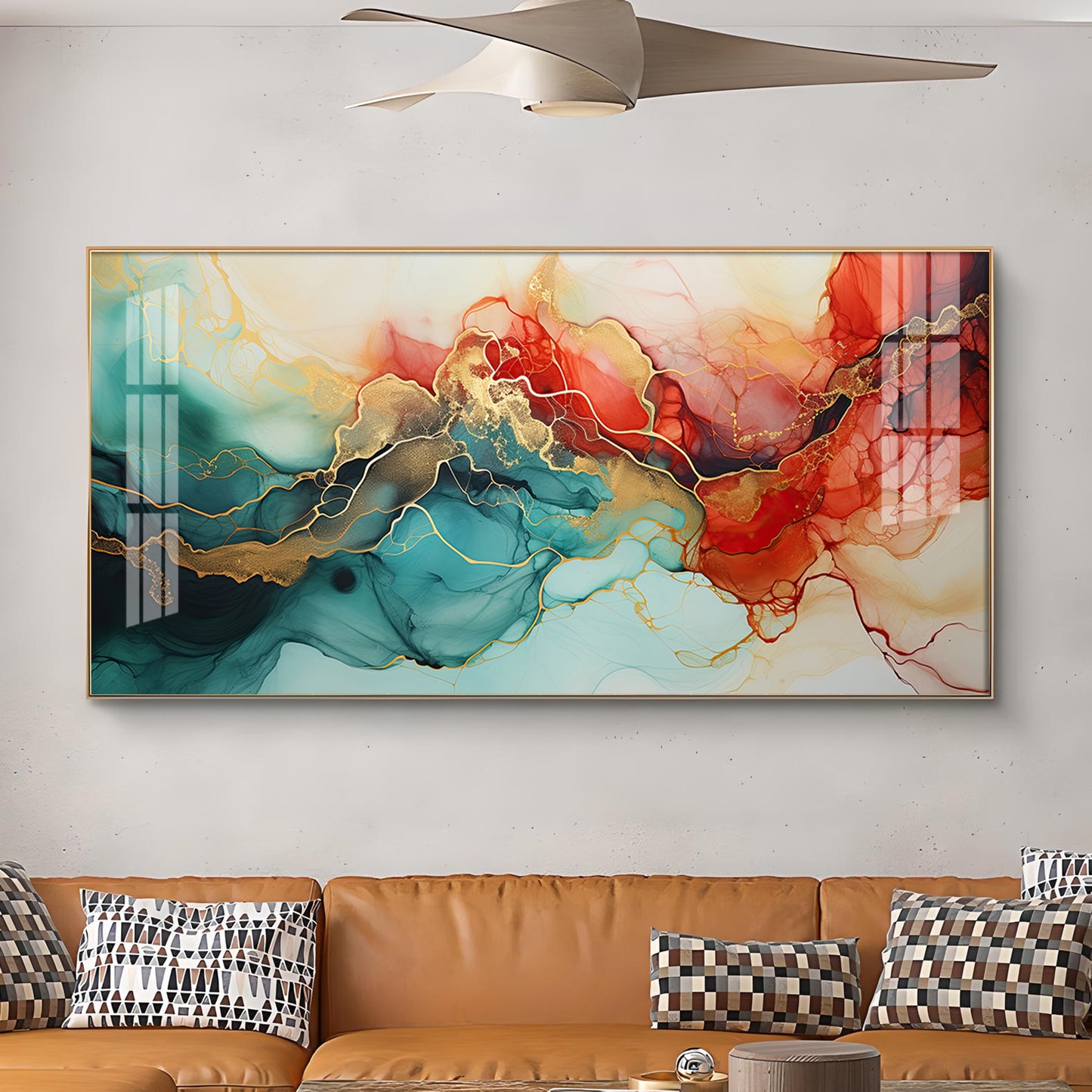 Modern Artwork Fantasy Glass Finish Horizontal Wall Art