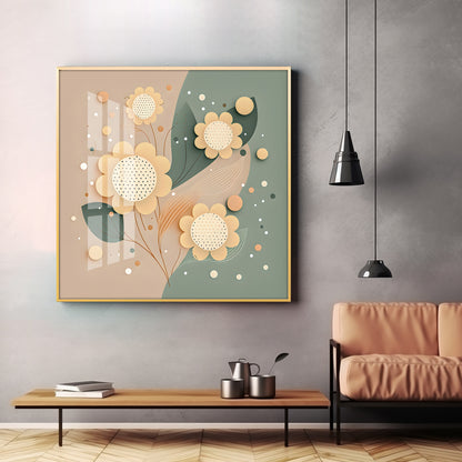 Petal Palette Glass Finish Square Wall Art