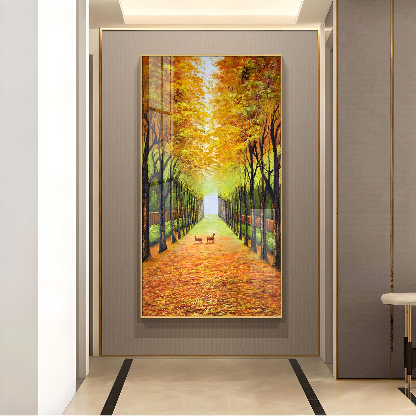 Tranquil Trails Glass Finish Vertical Wall Art