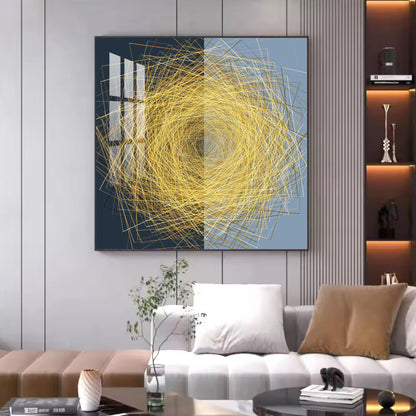 String Wire Glass Finish Square Wall Art