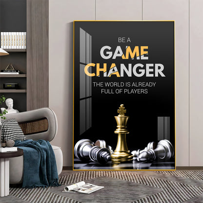 Be A Game Changer Glass Finish Vertical Wall Art