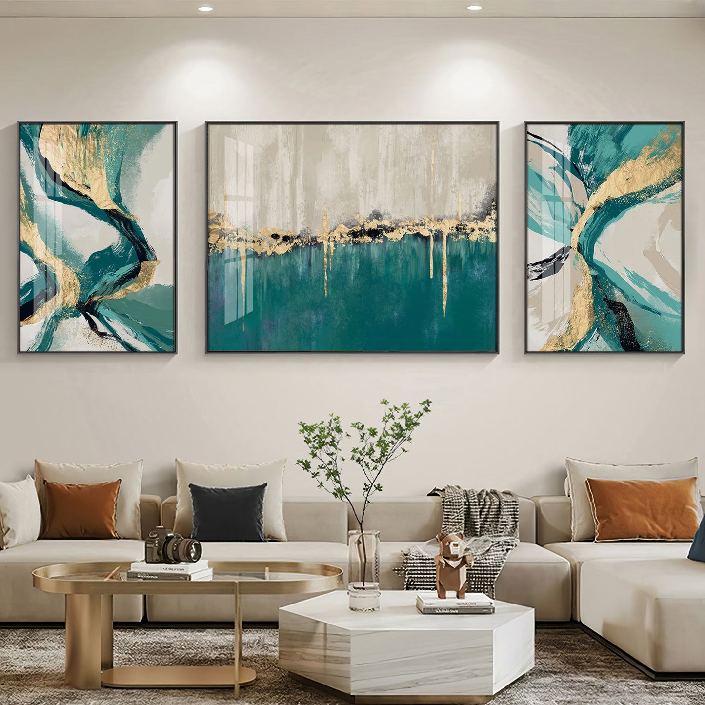 Muse of Colors Glass Finish Wall Art (Set Of 3)