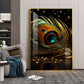 Radiant Feathered Glass Finish Vertical Wall Art