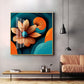 Abstract Floral Expression Glass Finish Square Wall Art