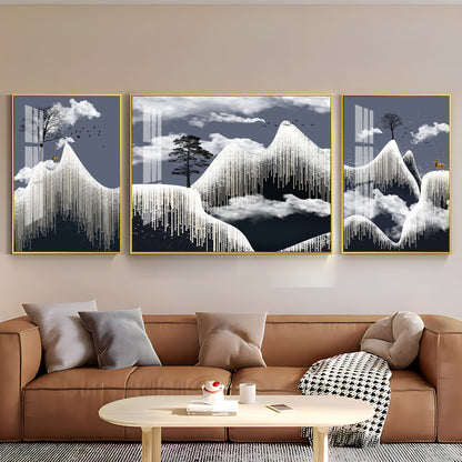 Alpine Dreamscape Glass Finish Wall Art (Set Of 3)