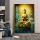 Buddha Lotus Harmony Glass Finish Vertical Wall Art