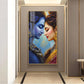 Lord Shiva and Goddess Parvati Glass Finish Vertical Wall Art