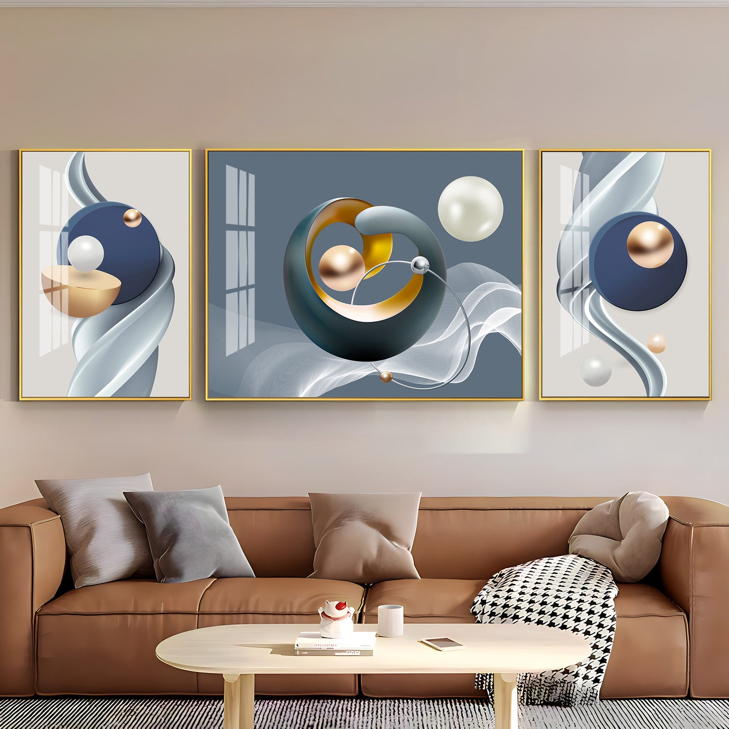 Serenity in Color Glass Finish Wall Art (Set Of 3)