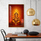 Hindu Lord Ganesh Ji Glass Finish Vertical Wall Art