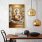 Divine Buddha Glass Finish Vertical Wall Art