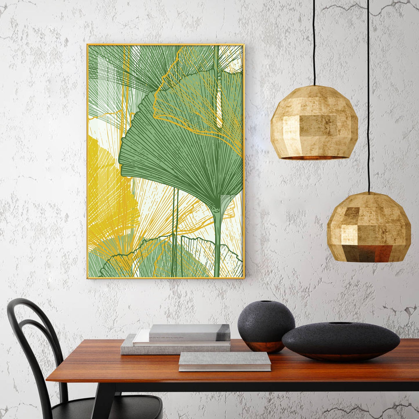 Foliage Reverie Glass Finish Vertical Wall Art