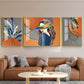 Feather Blindfold Glass Finish Wall Art (Set Of 3)