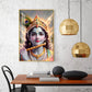 Shri Krishna Ji With Flute Glass Finish Vertical Wall Art