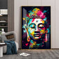 Colorful Enlightenment Glass Finish Vertical Wall Art