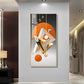 Triangular Geometry Glass Finish Vertical Wall Art