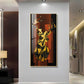 Abstract Deer Portrait Glass Finish Vertical Wall Art