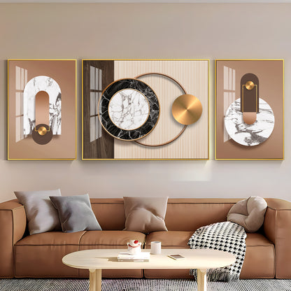 Brownstone Glamour Glass Finish Wall Art (Set Of 3)