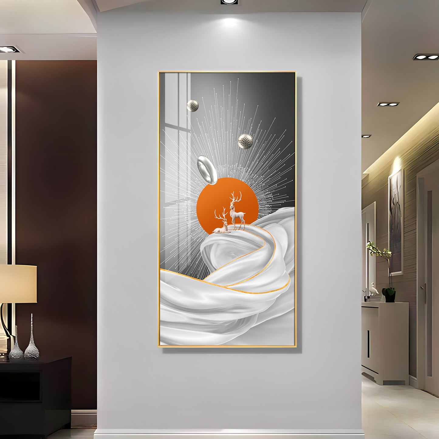 Ethereal Pathways Glass Finish Vertical Wall Art