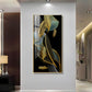 Luxe Leaf Dance Glass Finish Vertical Wall Art