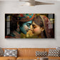 Beauty Couple Radha Krishna Glass Finish Horizontal Wall Art
