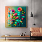 Colorful Bloom Serenity Glass Finish Square Wall Art