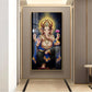 Om Gan Ganpataye Glass Finish Vertical Wall Art