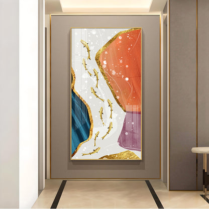 Ethereal Aquatics Glass Finish Vertical Wall Art