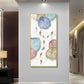 Golden Fish Umbrella Mosaic Glass Finish Vertical Wall Art