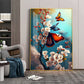 Butterfly Serenade Glass Finish Vertical Wall Art