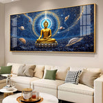 Celestrial Buddha Glass Finish Horizontal Wall Art