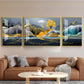 Celestial Mountain Glass Finish Wall Art (Set Of 3)