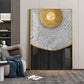 Golden Aura Living Glass Finish Vertical Wall Art