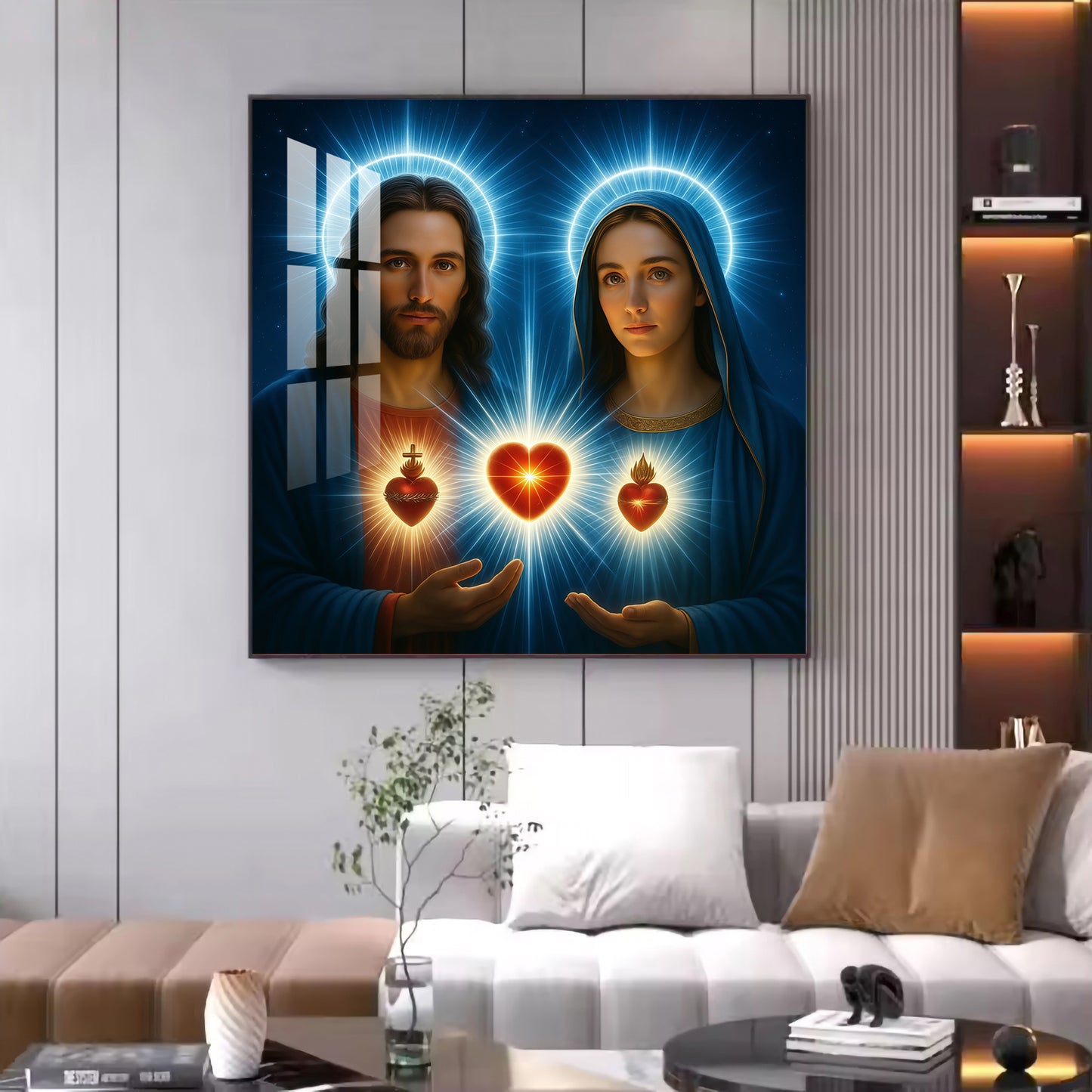 Jesus Spiritual Glass Finish Square Wall Art