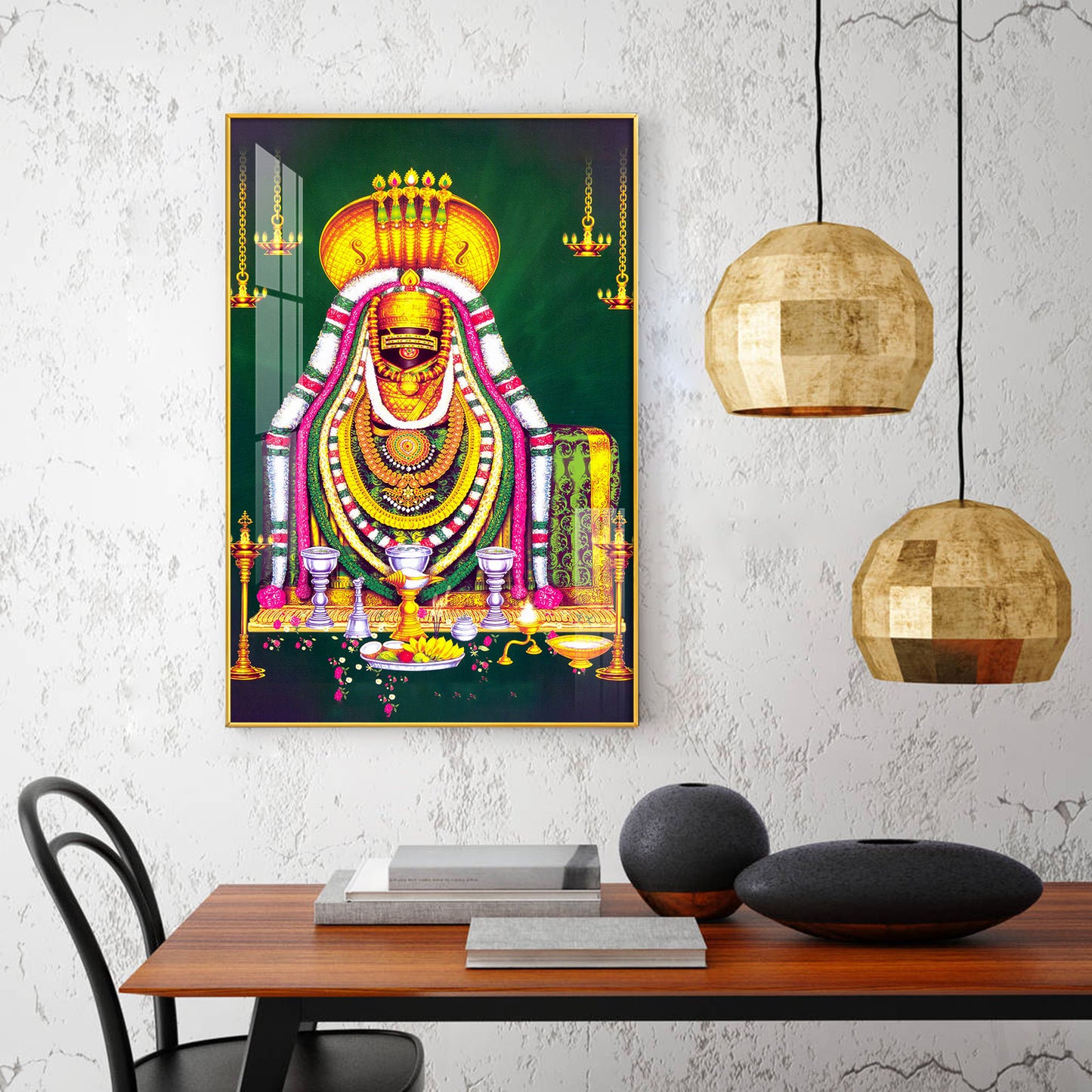 Thiru annamalaiyar Glass Finish Vertical Wall Art