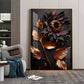 Midnight Sunflower Elegance Glass Finish Vertical Wall Art