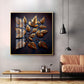 Leafy Mural Elegance Glass Finish Square Wall Art