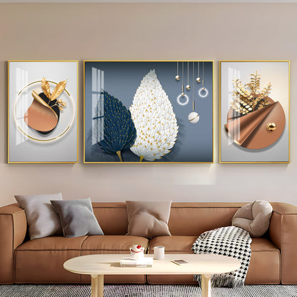 Blossom of Expression Glass Finish Wall Art (Set Of 3)